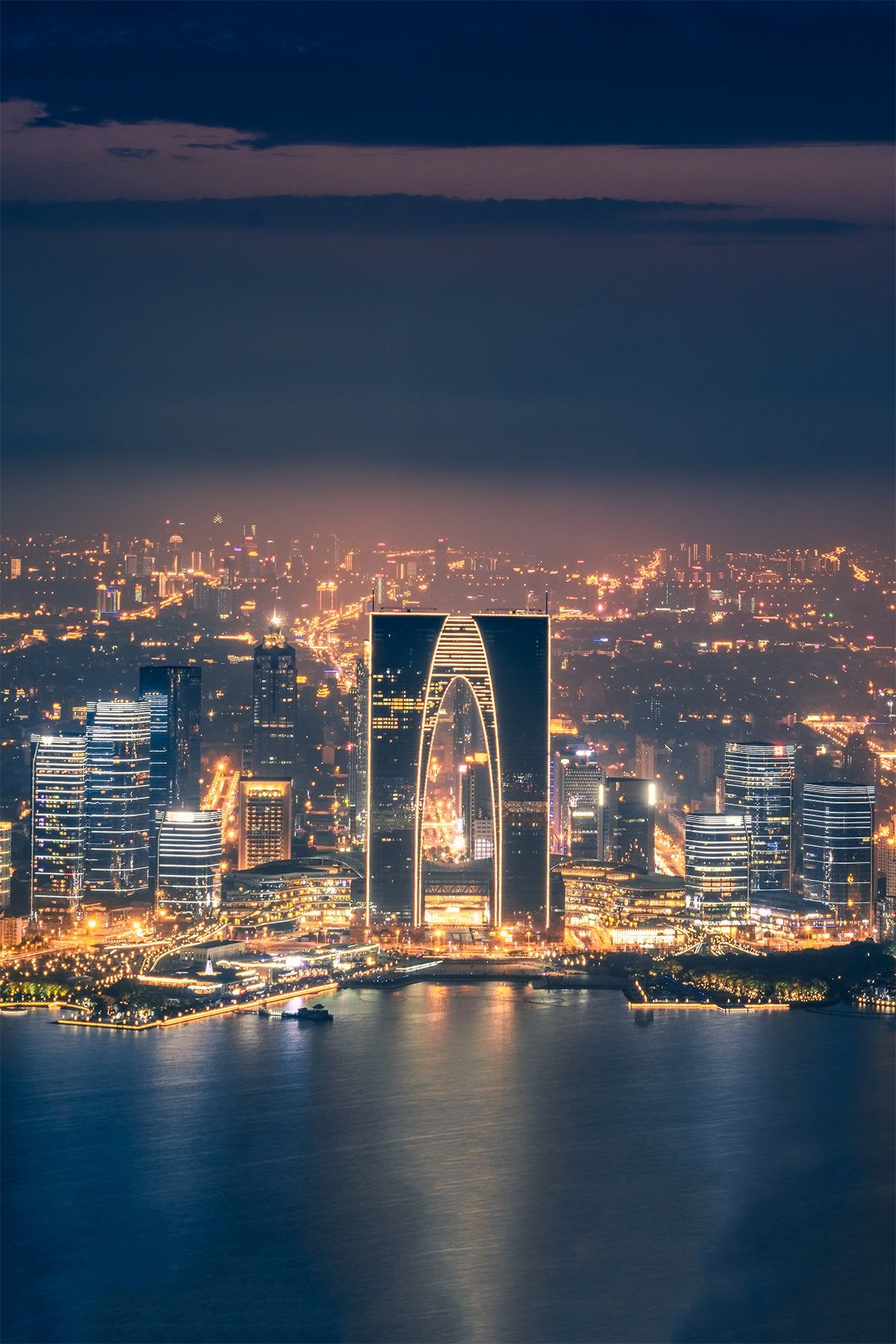 Suzhou skyline at night